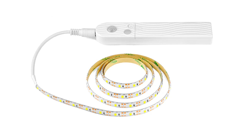 Wireless PIR Motion Sensor LED Strip Light for Cabinet under Bed Stairs Closet - Battery Powered Night Security Smart Lamp