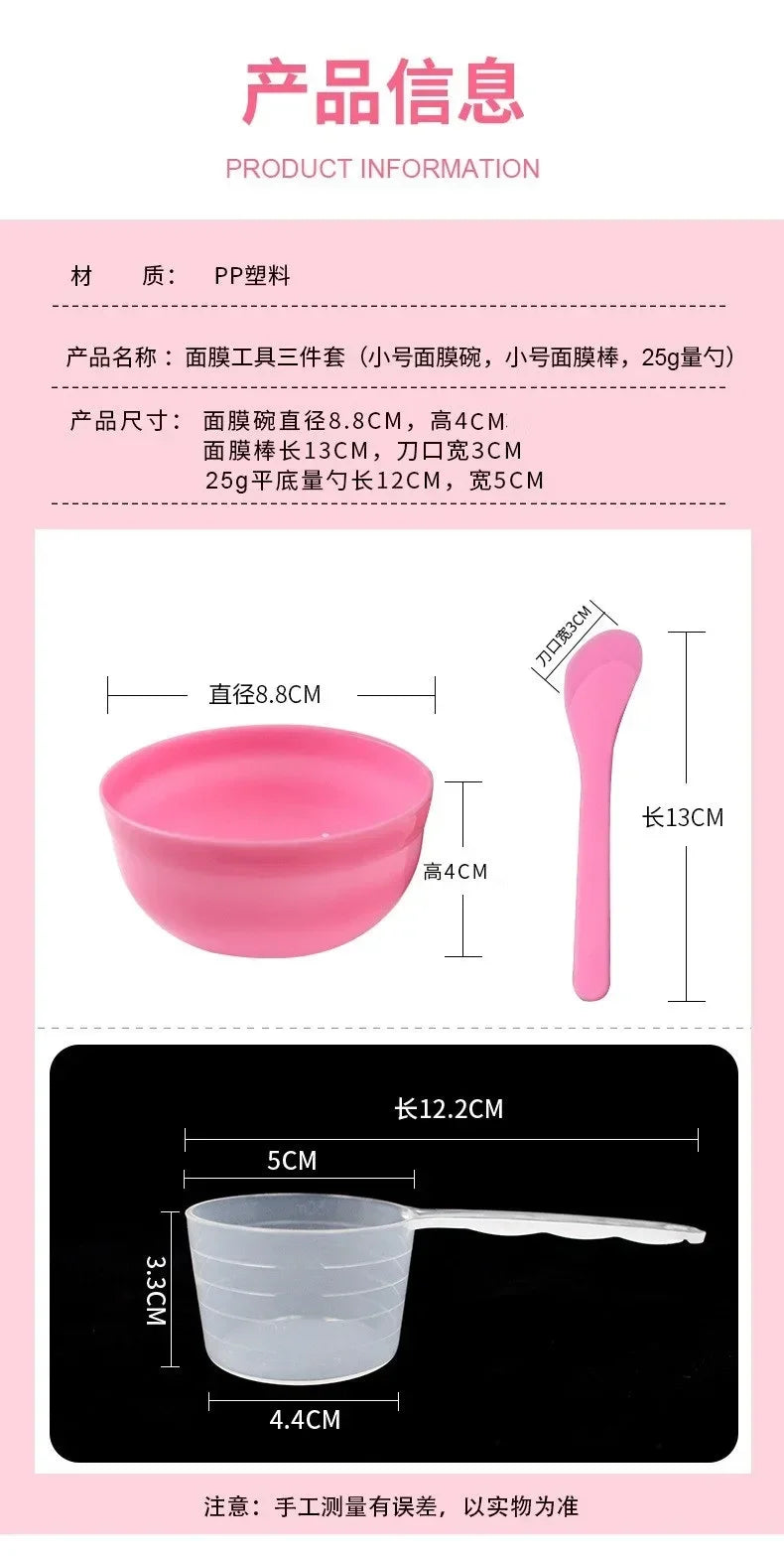 DIY Beauty Tools Skin Care Mask Brush 3pcs/set Facial Brush Mask Bowl Spoon Set Mixing Tools Mixing Beauty Cosmetic Tools