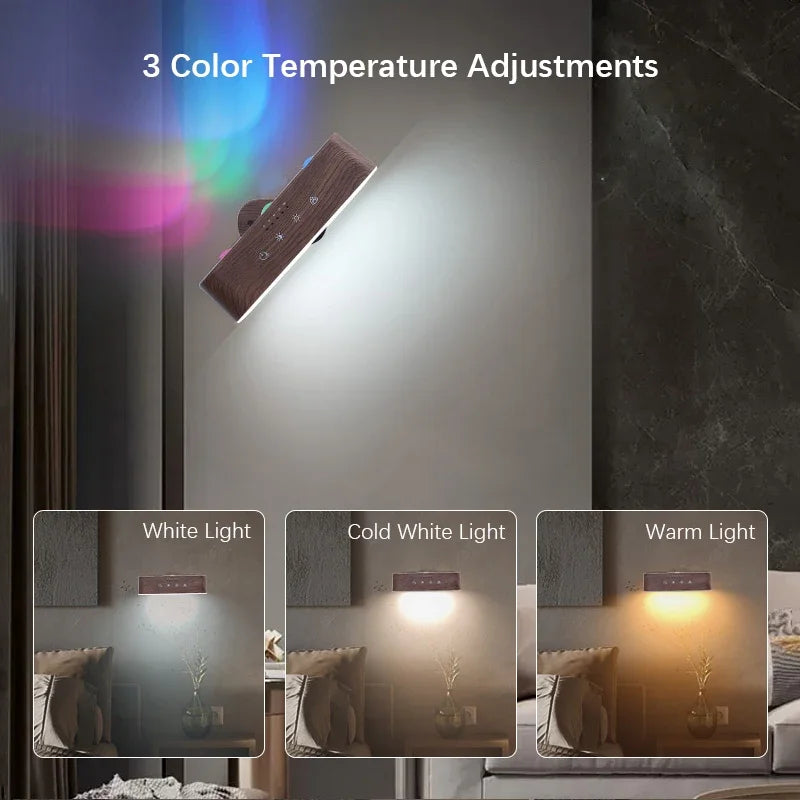 Smart LED Light, 3 Color Temperatures, 5-Level & Stepless Dimming, Remote & Touch Control, USB-C Rechargeable, Adjustable Angle