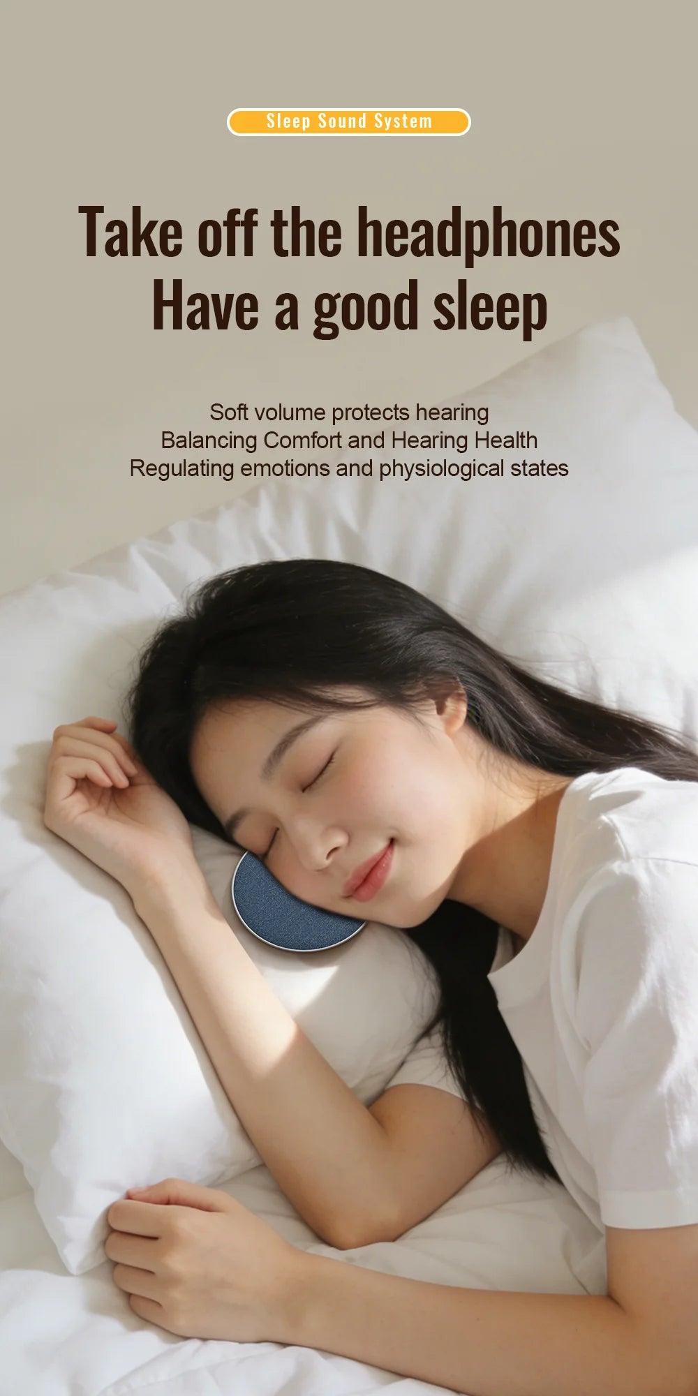 Bluetooth Speaker Wireless Bluetooth5.4 HiFi Pillow Sound Disc Sleep Decompression Support TF Card Reading Type-C Cable Charging