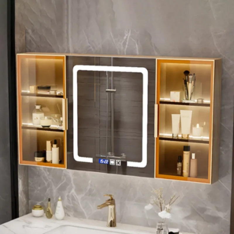 Stock Modern Slate Bathroom Cabinet With Smart Mirror Modern Double Washbasin