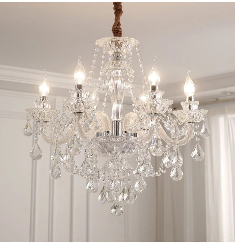 Luxury Living Room Decorate LED Ceiling Pendant Lights Indoor Hanging Lights Fixture Home Crystal Chandeliers Villa Lighting