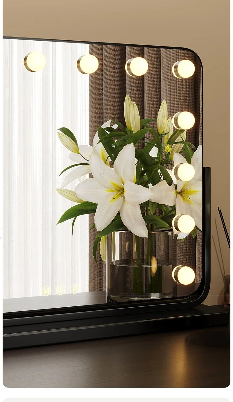 Lighted Vanity Mirror, LED Makeup Mirror with Lights, Hollywood Mirror for Tabletop Dressing