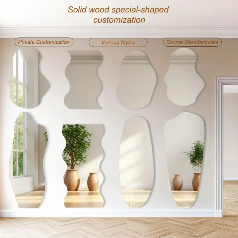Smart Mirror with LED, Full-length Mirror Wall-mounted or Bracket-mounted, Dressing Mirror Suitable for Clothing Stores, Bedroom