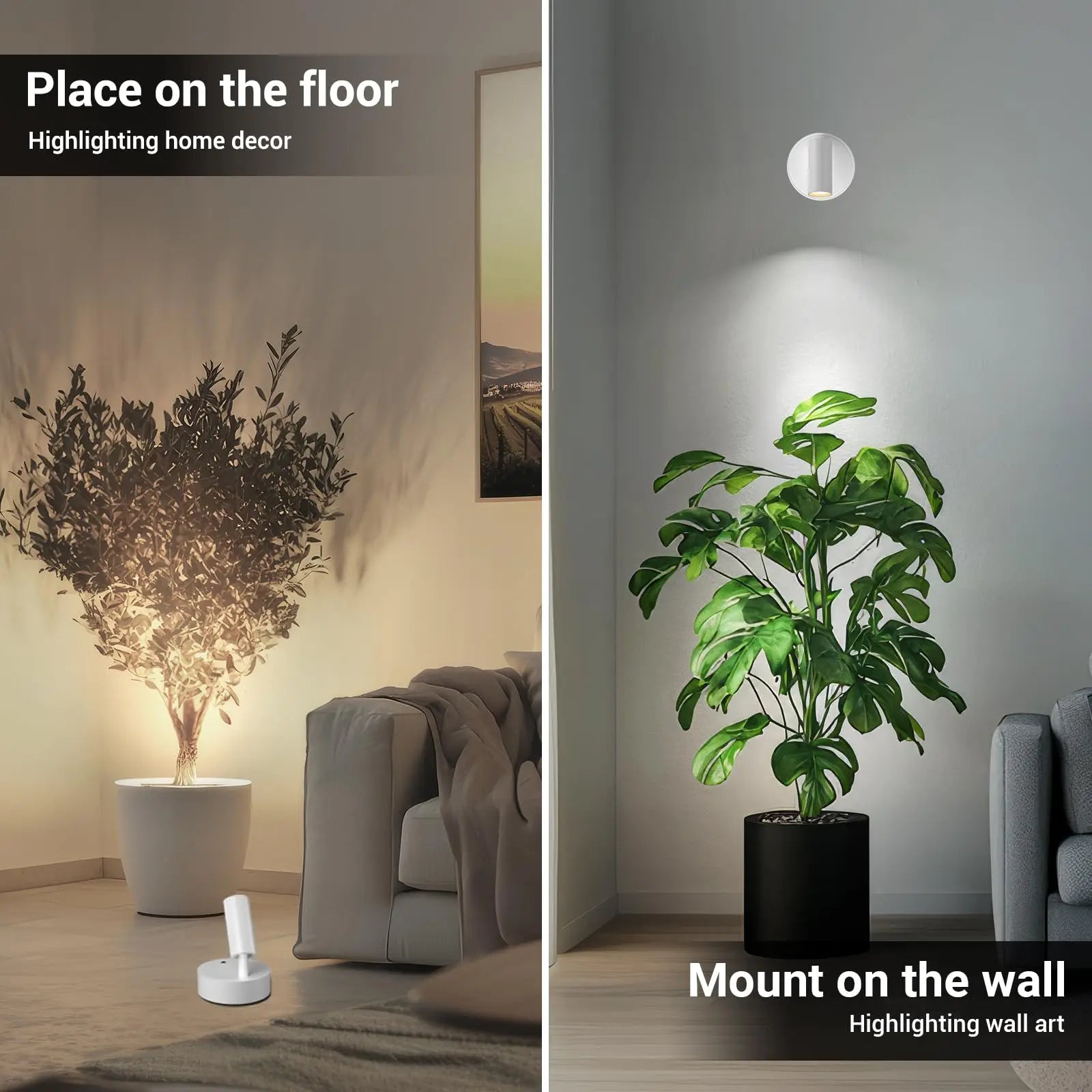 Smart Remote Control & Magnetic USB LED Wall Light,3 Mode Dimmable Cordless Touch Night Lamp for Bedside,Wardrobe,Hallway,Stairs