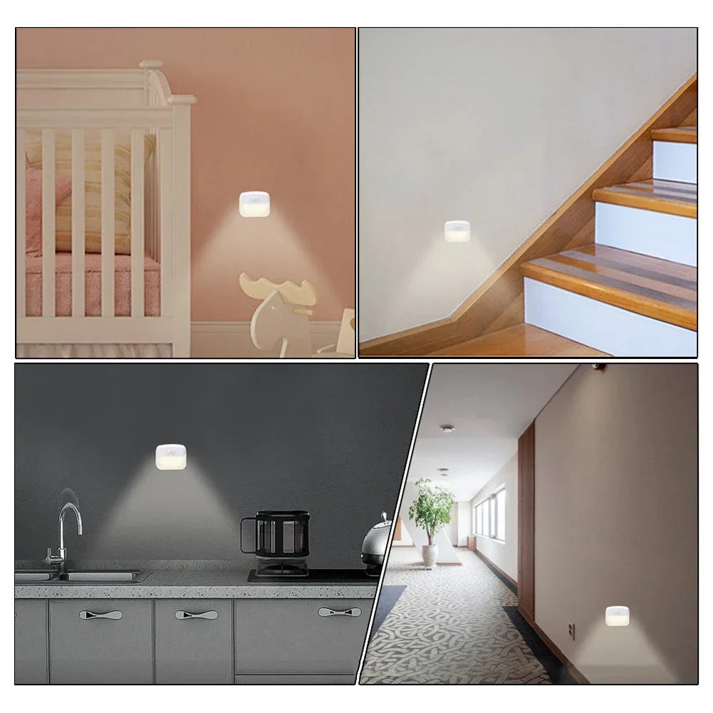Motion Sensor Smart Led Night Light, Square Lens Eye Protection Bedside Lamp,for Wardrobe,Living Room,Bedroom,Staircase,Camping