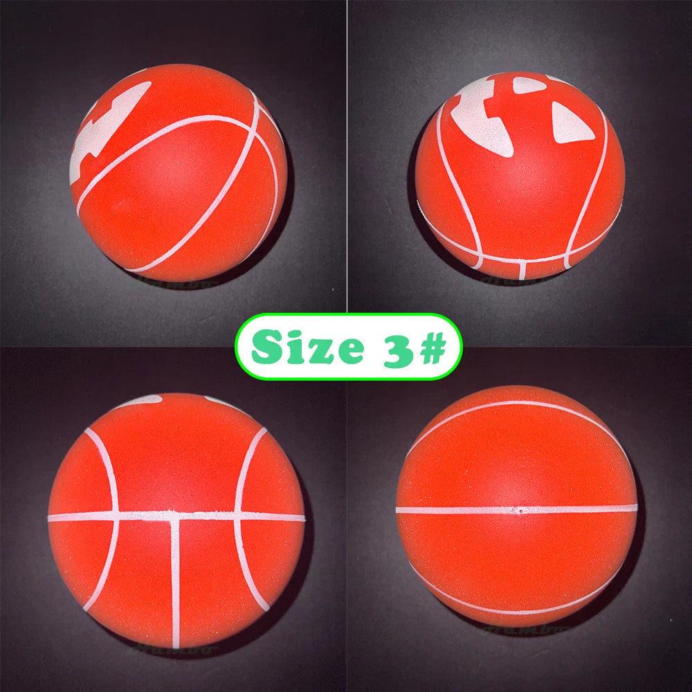 Silent Basketball Size 7#(29.5")6#/5# Dribbling Indoor Grooved Airless Foam Basketball Quiet Dribbling Training Silent Ball Gift