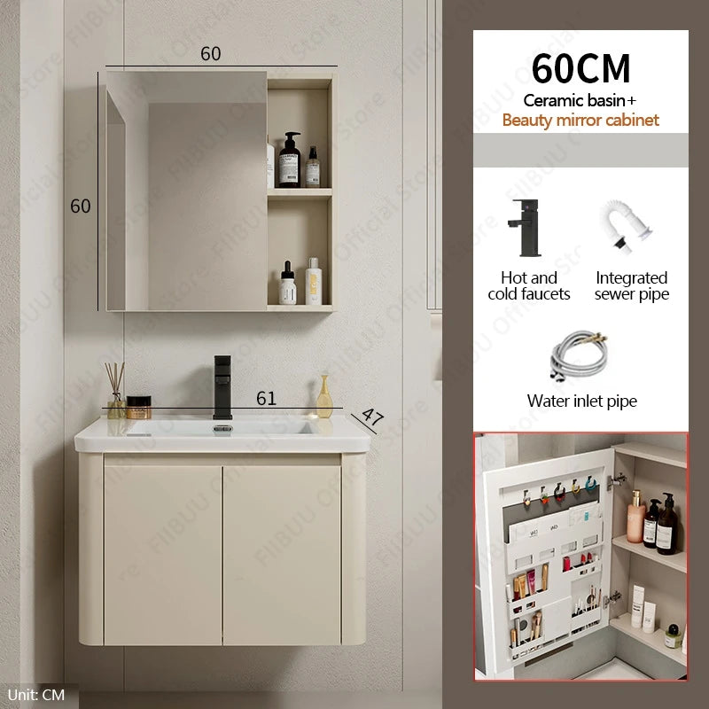 Modern Bathroom Vanity Wall Mounted Bathroom Storage Cabinet, High-Definition Mirror Integrated Bathroom Furniture Accessories