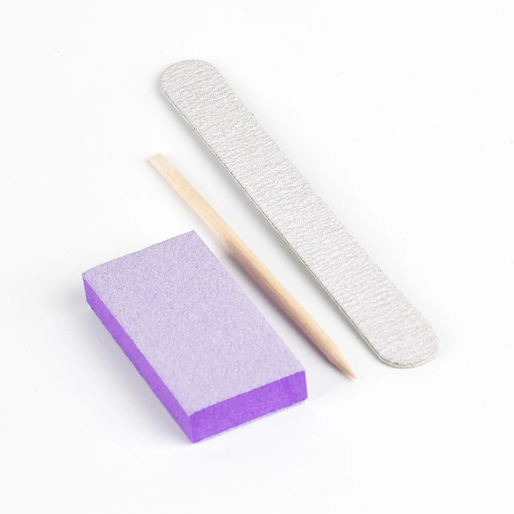 100 Sets Natural Nail Kits Disposable Manicure Kit  Salon Professional Pedicure Pedicura Nail File Set