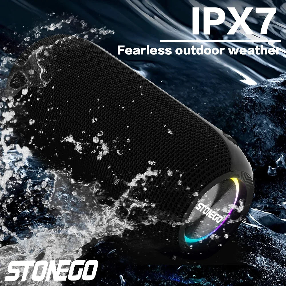 Wireless Bluetooth Speakers Portable Punk Style Dual Speakers Transparent LED TWS Bass Diaphragm Sound
