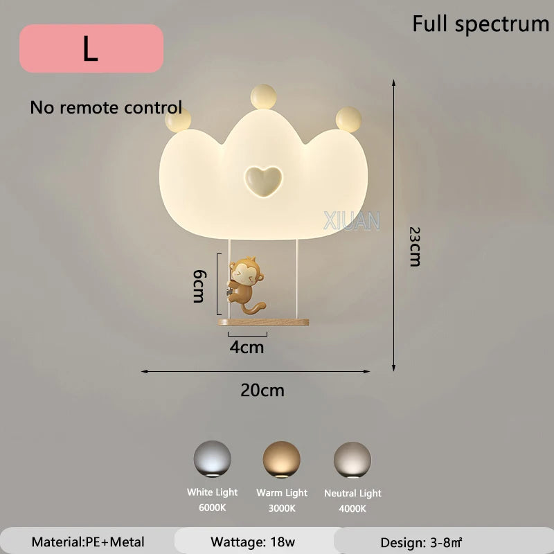 Modern Cute Cartoon LED Wall Lamps Art Creative Animals Balloons Lights for Chidren's Bedroom Living Room Home Decor Chandeliers