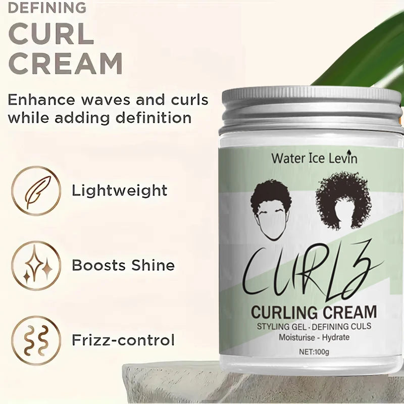 Curly Hair Styling Cream - Hair Care and Moisturizing Hydrate, Nourishes and Cares for Your Hair, Giving You a Radiant Shine / 100g Bottle / Suitable for Travel