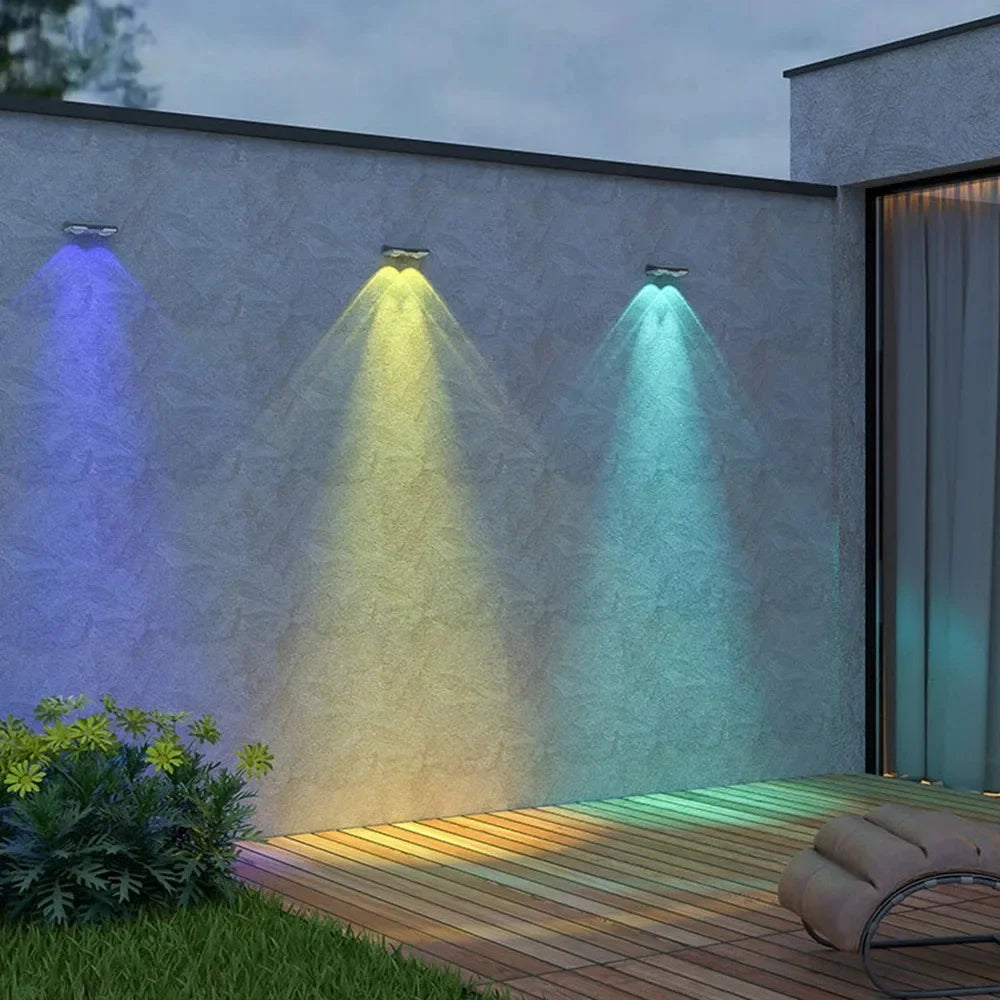 1-4Pcs Solar Fence Lights Solar Powered LED Deck Light Color Changing Waterproof Outdoor Illumination for Fence Posts Balcony