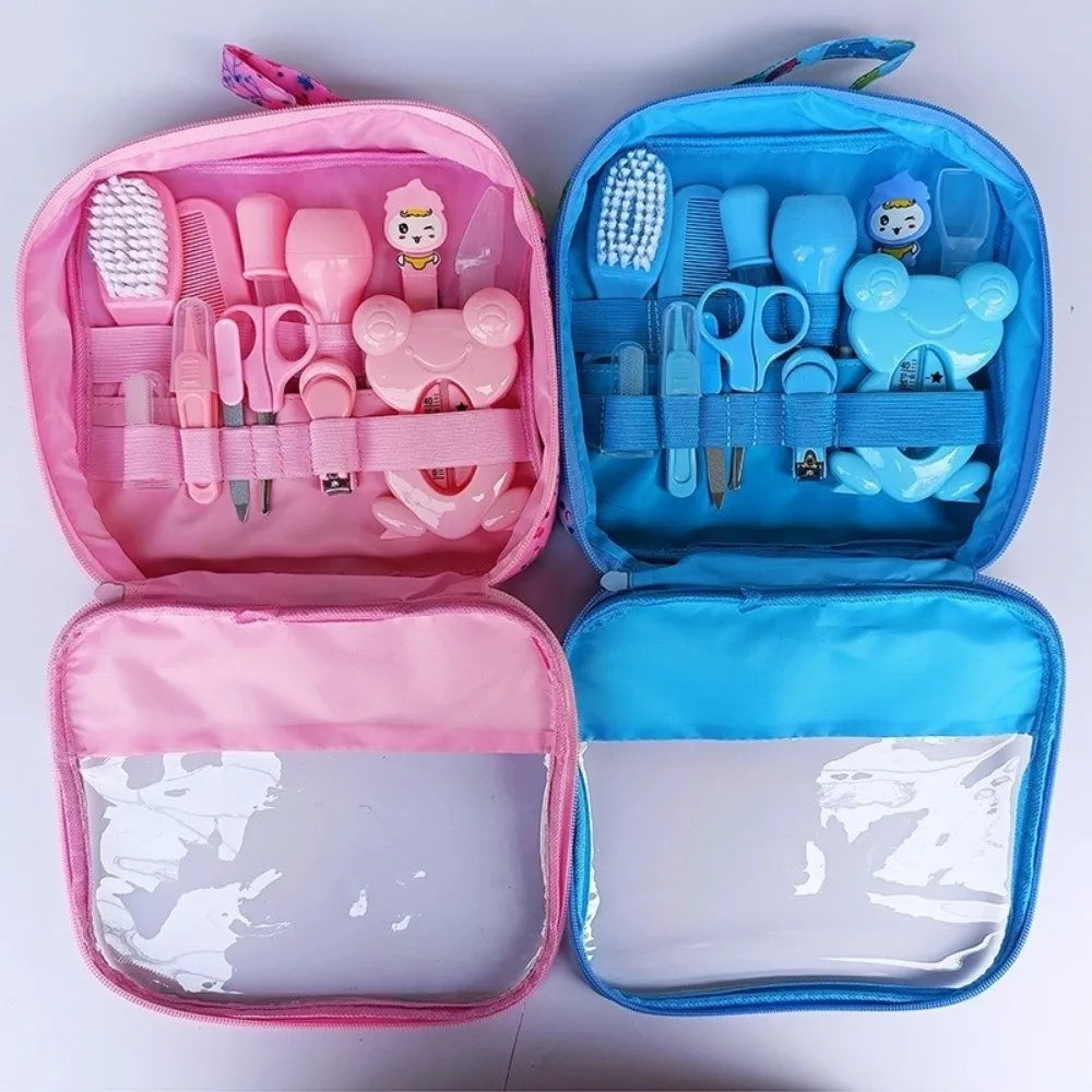 13Pcs/Set Multi-functional Baby Care Kit Nasal Aspirator Nail Clipper Newborn Care Essentials Comb Hair Wash Brush