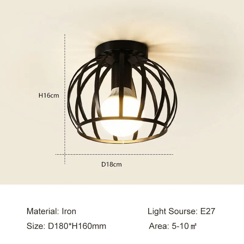 Indoor Retro E27 Ceiling Lamps for Corridor Aisle Interior Vintage Chandelier Lighting Ceiling Lights Fixture Decor for Bedroom