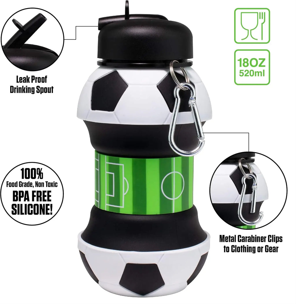 Soft Water Bottle Silicon Sports Bottle for Water Basketball Soccer Ball  BPA free for Kids Gift Father's Holiday Free Shipping