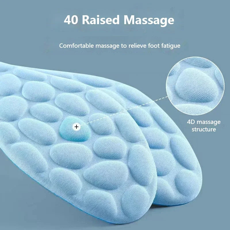 2/4pcs Soft Massage Memory Foam Insoles for Sport Running Shoes Sole Breathable Cushion Pads Women Men Feet Orthopedic Insoles