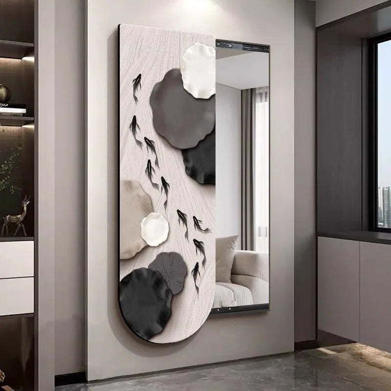 Bathroom Rectangle Mirror Organizer Creative Black Wall Mirror Bedroom Ornament Decorazioni Casa Home Furniture Accessories