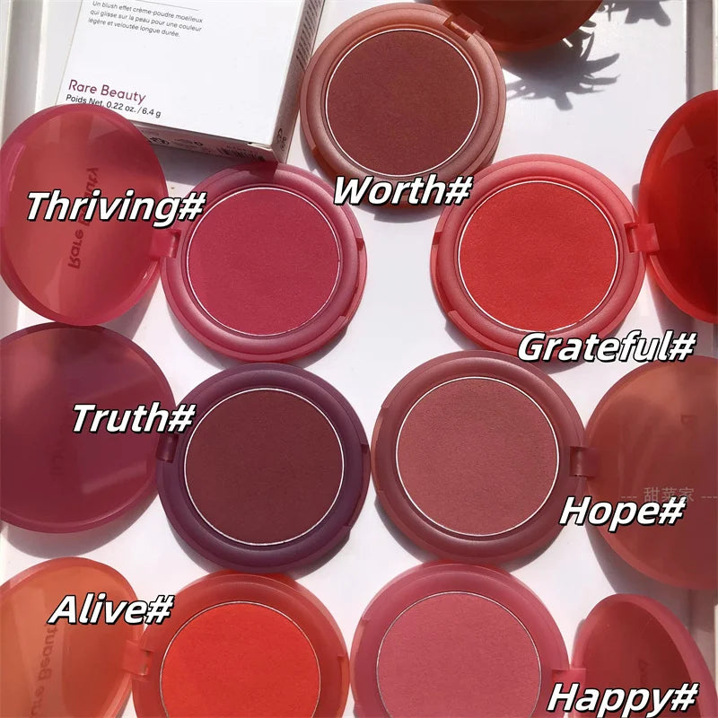 Rare Beauty Creamy Powder Blush Soft Focus Luminous Glow Buildable Pigment Lightweight Long Lasting Non-Fading Rosy Cheek Makeup