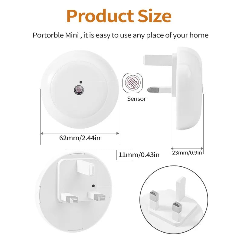 intelligent Motion Sensor night light auto on/off wireless night light LED Plug-in wall lamp  bedroom bedside lamp home lighting