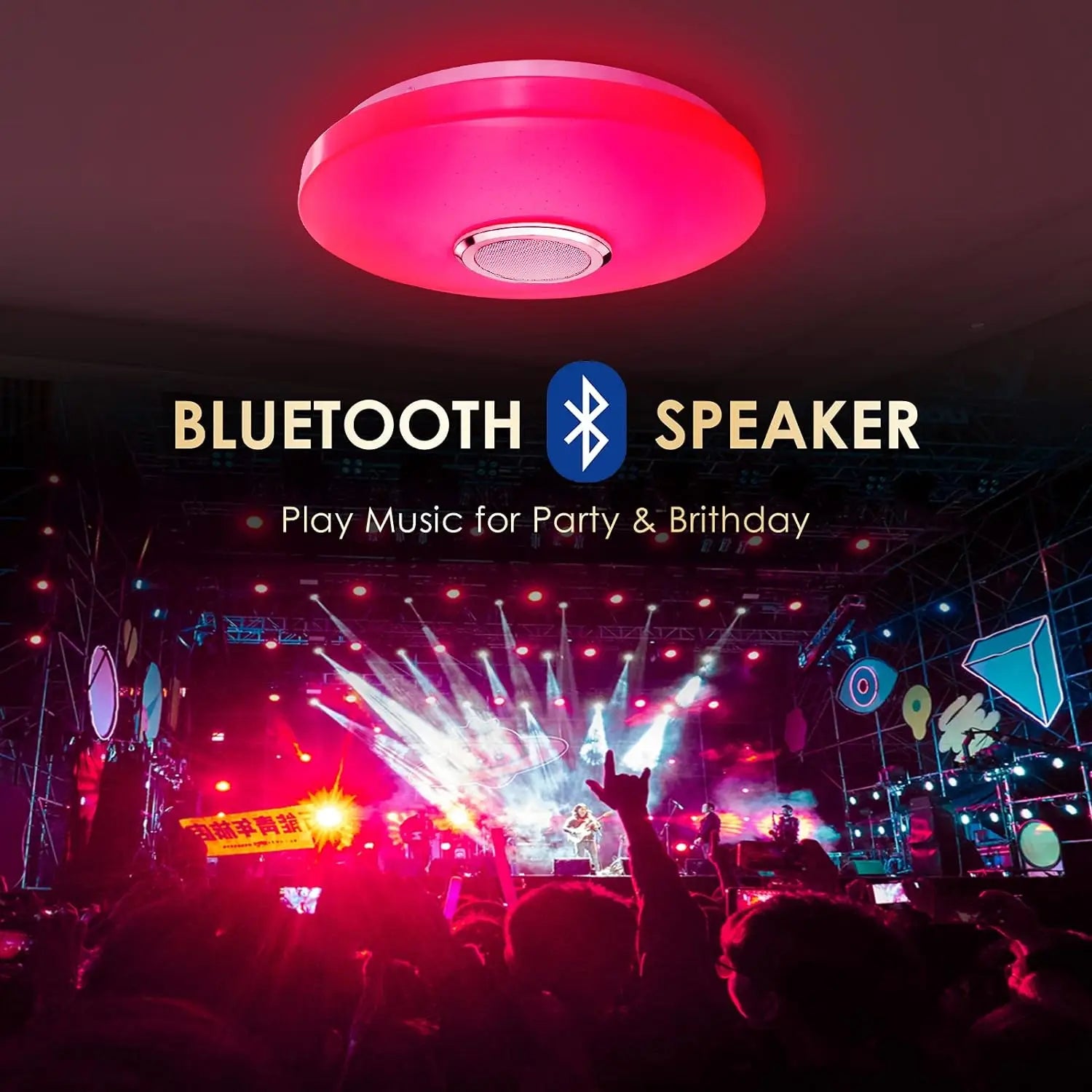 RGB Smart Home LED Ceiling Light With Speakers For Music APP Remote Control Bluetooth Interior Decoration Bedroom Party