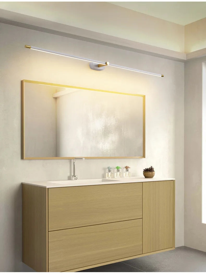 Modern Mirror LED Wall Lamps Minimalist Bathroom Wall Lamps For Bedroom Bedside Sconces Decorative Wall Mirrors Lighting Fixture