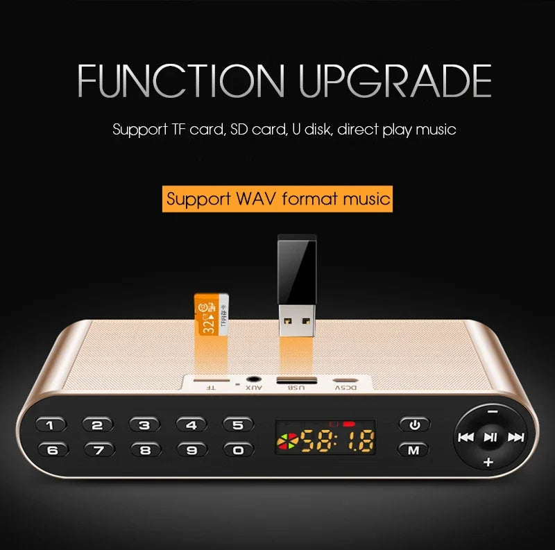 Bluetooth Speaker Usb Portable Speakers with Fm Radio Cannon Russian Steel Saber Wireless Microphone FM