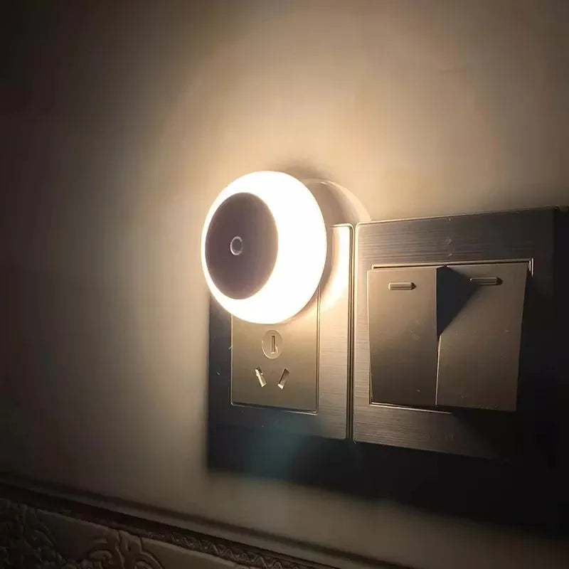 intelligent Motion Sensor night light auto on/off wireless night light LED Plug-in wall lamp  bedroom bedside lamp home lighting