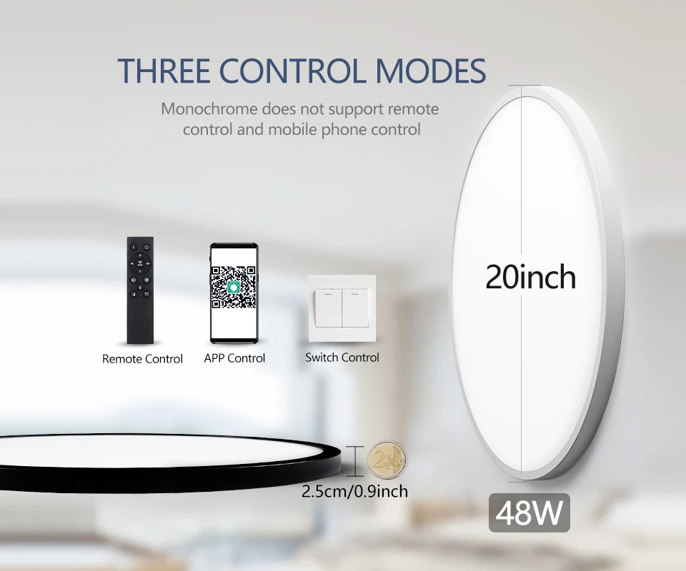 50CM Large Ceiling lamp Smart APP/ Remote Control Dimmable for Bedroom 48W Ceiling Lights AC 110/220V led lights for Living room