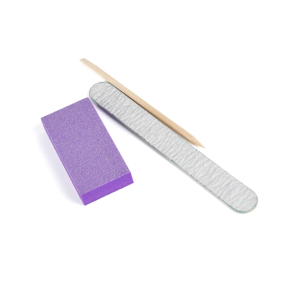 100 Sets Natural Nail Kits Disposable Manicure Kit  Salon Professional Pedicure Pedicura Nail File Set