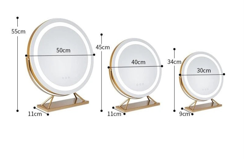 Lighted Vanity Makeup Mirror with Lights 3 Color Lighting Modes with 15X Magnification Mirror Smart Touch Control 360°Rotation
