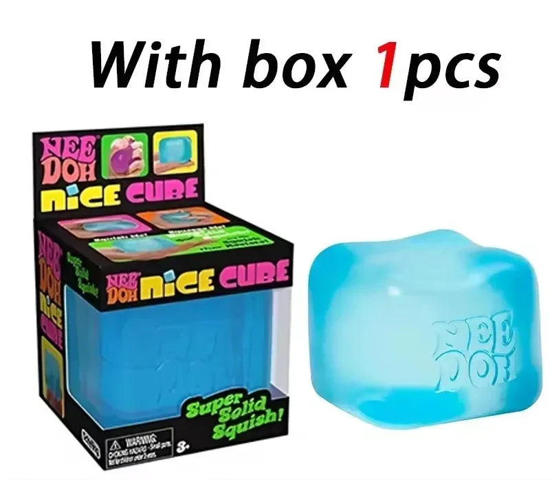 Needoh Nice Cube Sensory Stress Reliever Fidget Tool for Anxiety & Focus Desk Sensory Cube for Adults & Kids Solving Venting