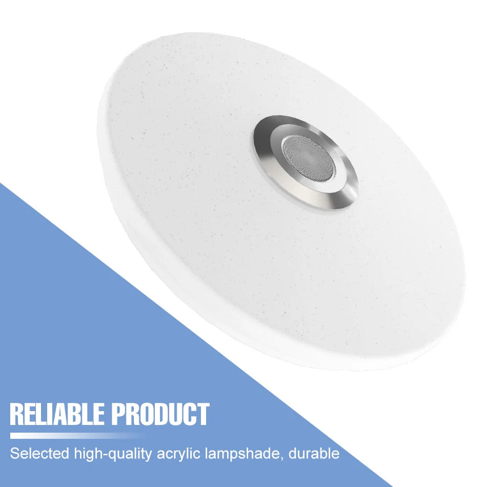 100W RGB Smart Lamp LED Ceiling Lights With Speakers Bluetooth Connection APP Remote Control For Home Bedroom Decoration Party