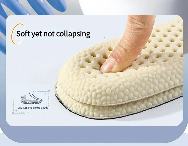 1Pair Memory Foam Insoles for Basketball Sports Shoes Shock Absorption Non-Slip Soft Shoe Sole Comfortable Foot Support