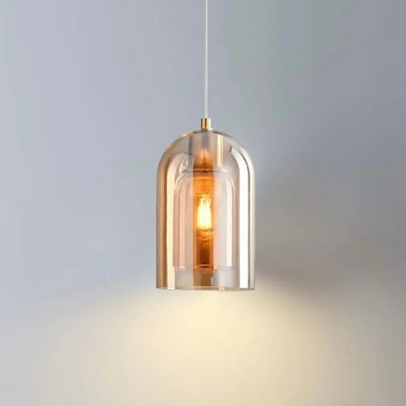 Nordic Modern Glass Ceiling Lamp Bedroom Bedside Restaurant Kitchen Bar Island  Hanging Led Chandelier Lights Indoor Lighting