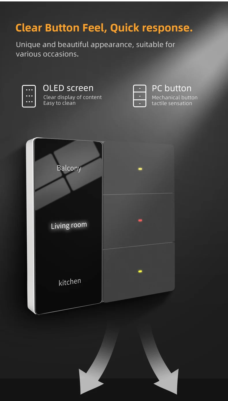 Hotel Name Lux-ury Sm-art Lighting Switch with Display Voice Control Sm-art Home Products