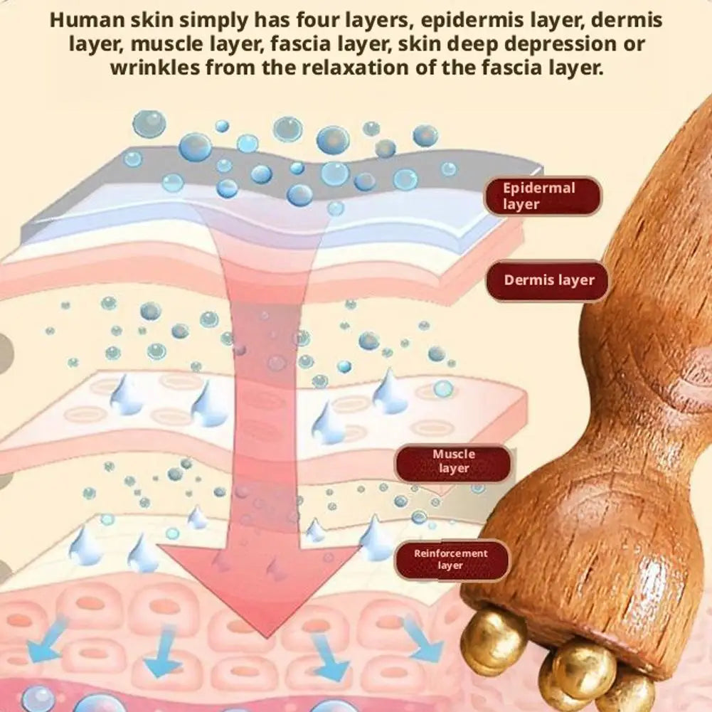 Facial massager tool Lotus Seedpod Shape Massager Sandalwood Face Eye Massage Tools Gua Sha Face Skin Care Massage Sticks