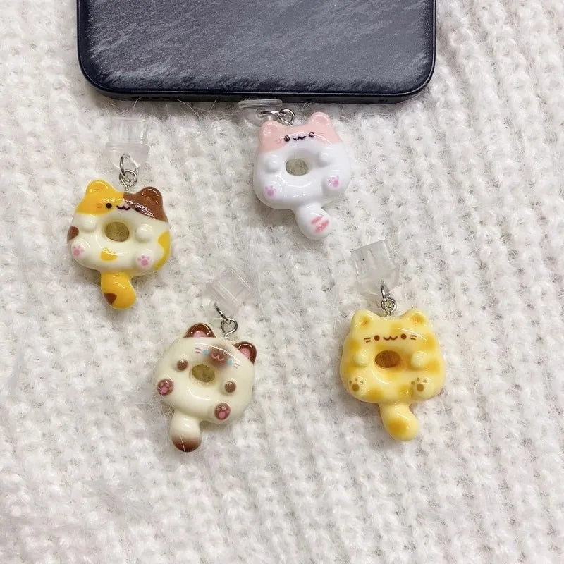 Cute Cat Cartoon Phone Dust Plug Pendant Accessory Decoration for IPhone Type-c Android Kitten Charging Port Phone Accessories