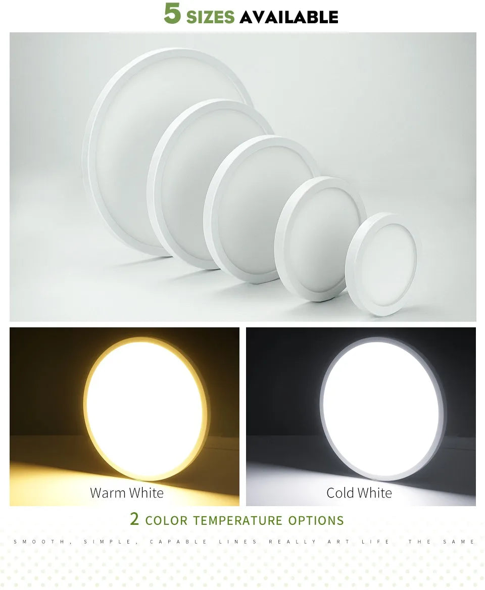 2.2cm Ultra Thin Ceiling Light 6W 9W 13W 18W 24W 110V 220V  Luster Home Appliances Indoor Decoration Bedroom Living Room Kitchen