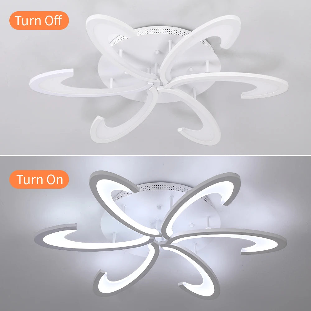 Modern Ceiling Lamp Indoor Acrylic Lustre For Bedroom Living Dining Room Kitchen Led Chandelier RC Dimmable Pendant Light Decor