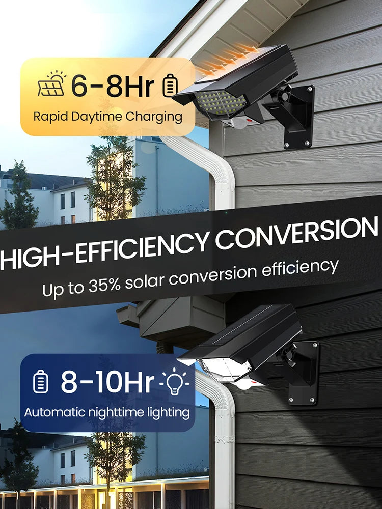 Motion Sensor Outdoor Lights Solar Security Lamp LED Solar Monitoring Design Surveillance-Style Outdoor Lamp for Garden Yard