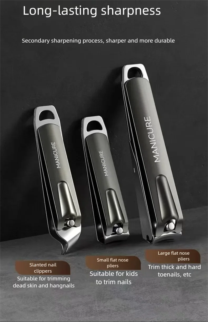 Portable Nail Clippers & Manicure Pedicure Set - Complete Nail Care Kit with Clippers, File, Cuticle Remover & Tools