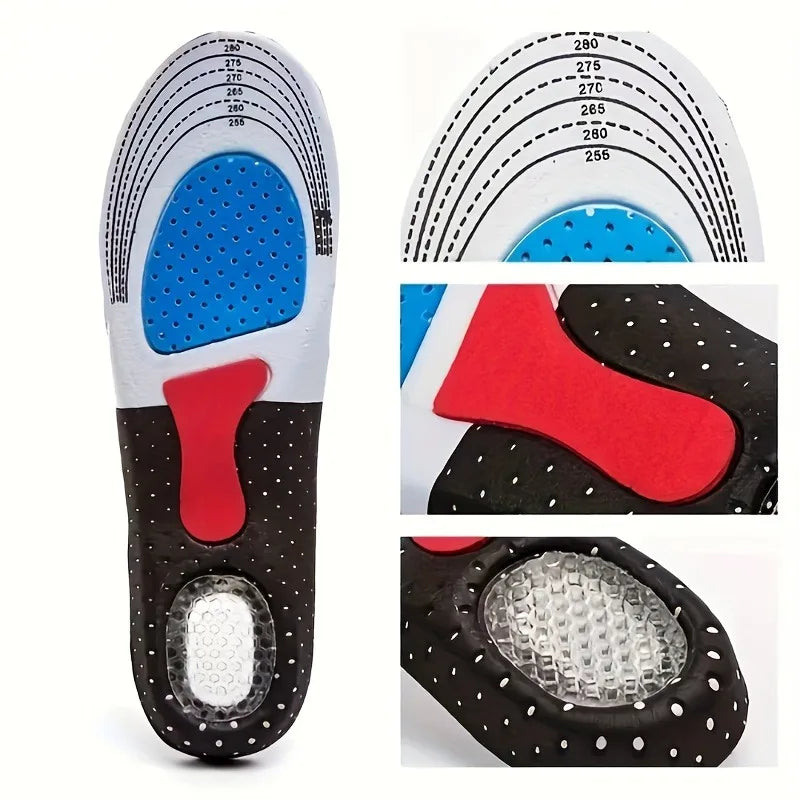 Pair of Unisex Sports Insoles Sweat-Absorbing Air Cushion Soft Sole Comfortable for Basketball And Work