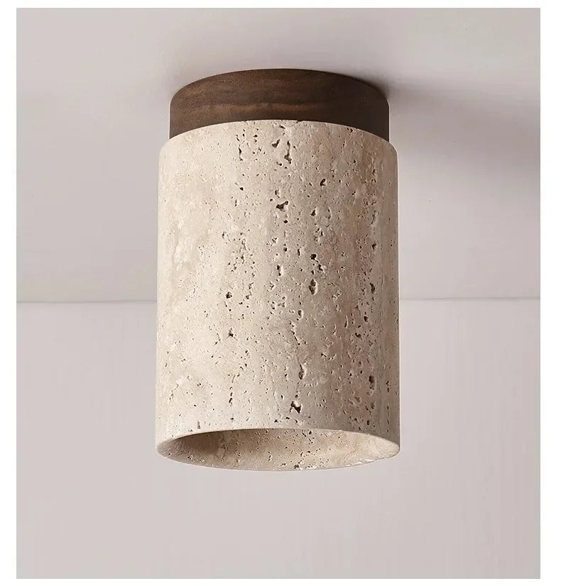 Modern Stone Travertine Ceiling Lamp Bedroom Corridor Flush Mounted Foyer Hallway Staircase Indoor Lighting Fixture Decoration