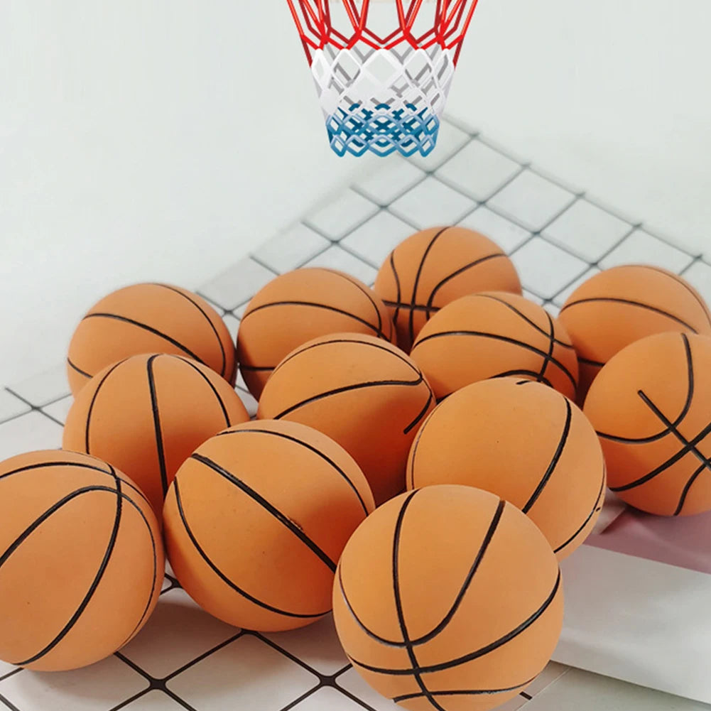 6cm Small Inflatable Basketball Rubber Mini Sports Basketball  Soft High Bouncy Decompression Ball Family Parent-Child Games