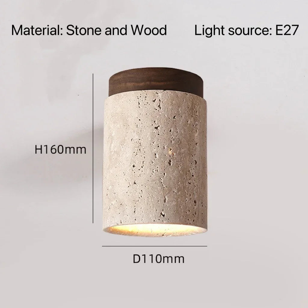 Modern Stone Travertine Ceiling Lamp Bedroom Corridor Flush Mounted Foyer Hallway Staircase Indoor Lighting Fixture Decoration