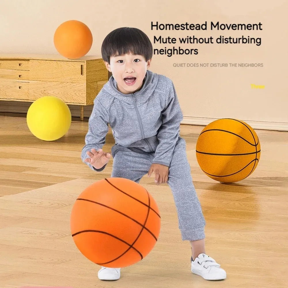 PU Foam Basketball Kids Indoor Silent Basketball Bouncing Mute No Noise Ball Bounce Squeezable Mute Bouncing Sports Basketball