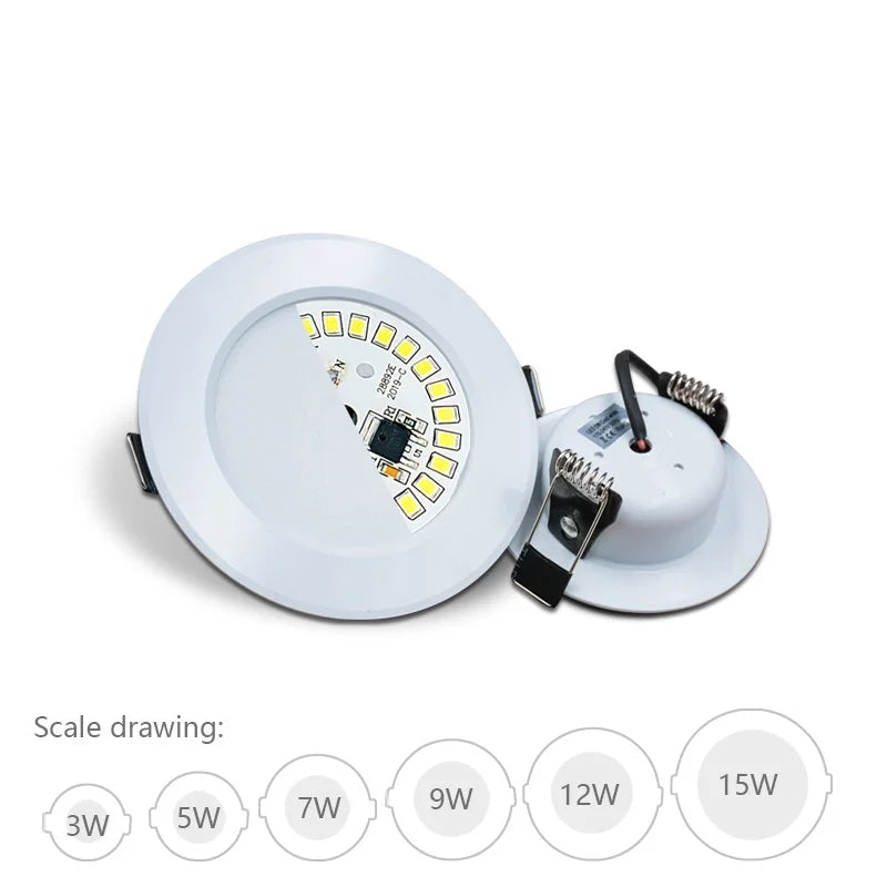 LED Downlight 3W 5W 7W 9W 12W 15W Ceiling Lamp AC 220V Recessed Led Down Light Round Panel Light Spotlight Indoor Lighting