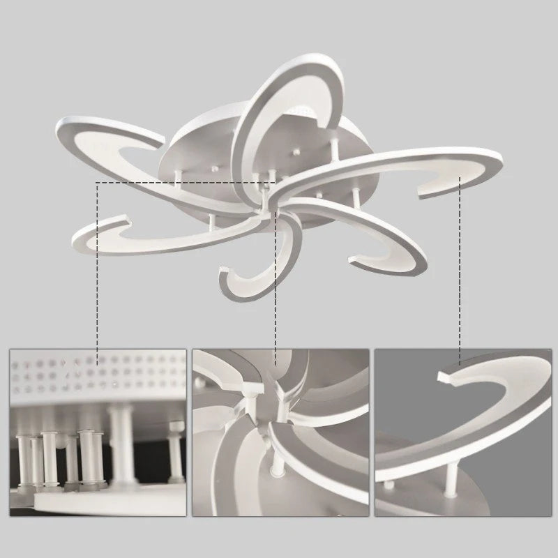Modern Ceiling Lamp Indoor Acrylic Lustre For Bedroom Living Dining Room Kitchen Led Chandelier RC Dimmable Pendant Light Decor