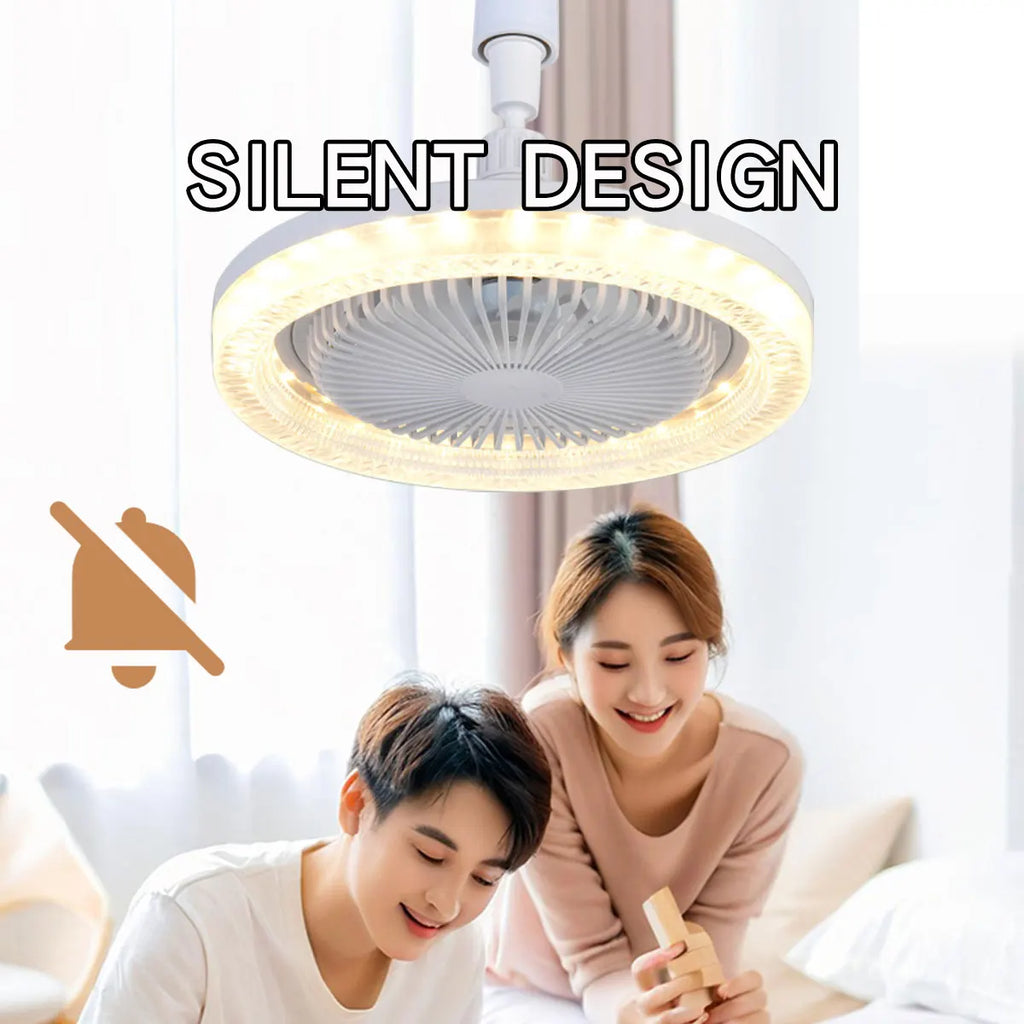 Smart 3 In 1 Ceiling Fan With Remote Control Lighting E27 Conversion Base 85-265v Lighting Base Suitable for Bedroom and Living